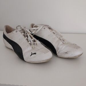 Puma Classic White and Black Trainers